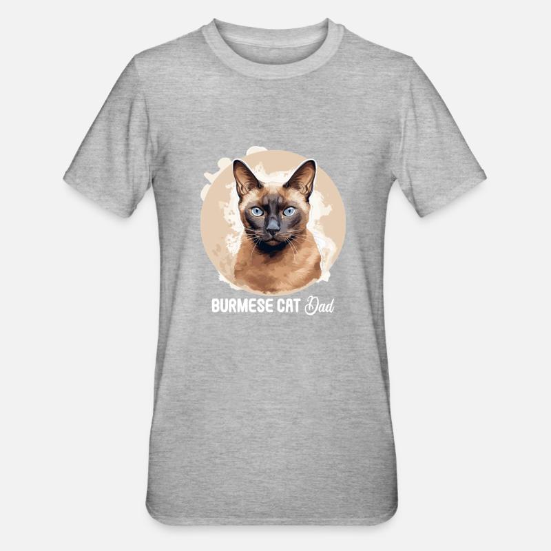 Chat birman Birmanie Katze - T-shirt polycoton Unisexe - gris chiné