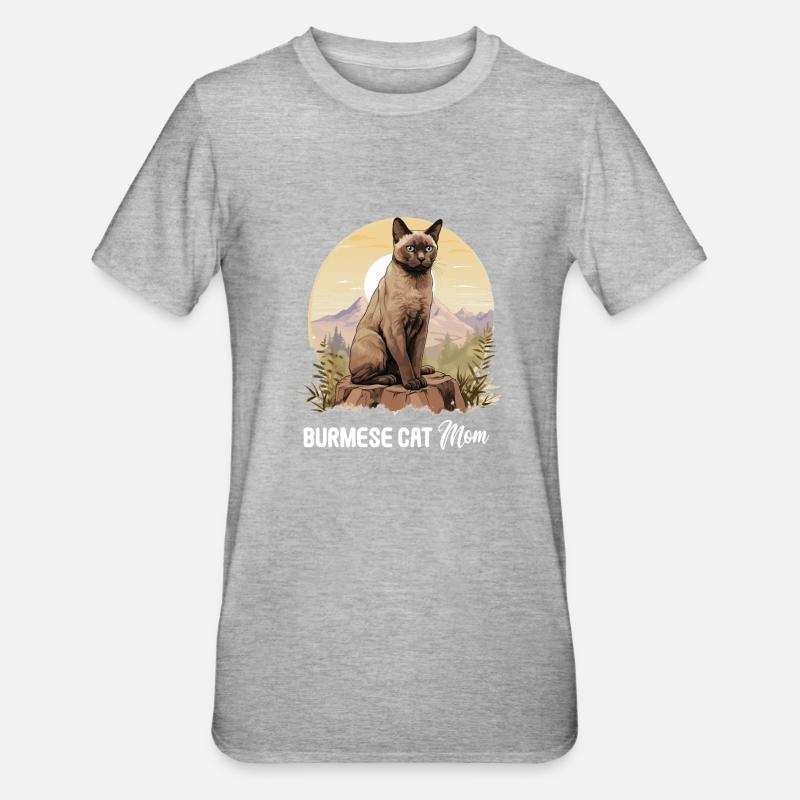 Chat birman Birmanie Katze - T-shirt polycoton Unisexe - gris chiné