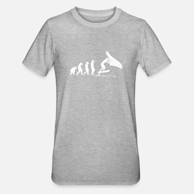 Planche de wingfoil Surfer Wingfoil Evolution - T-shirt polycoton Unisexe - gris chiné