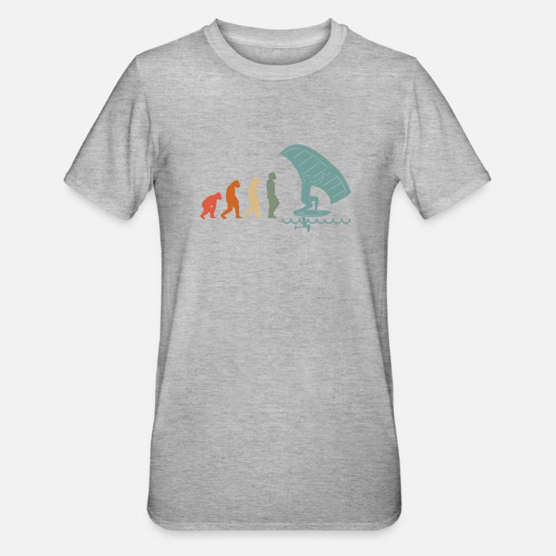 Wingfoil-Surfer Wingfoiling Hydrofoil Evolution - Unisex Polycotton T-Shirt - Grau meliert