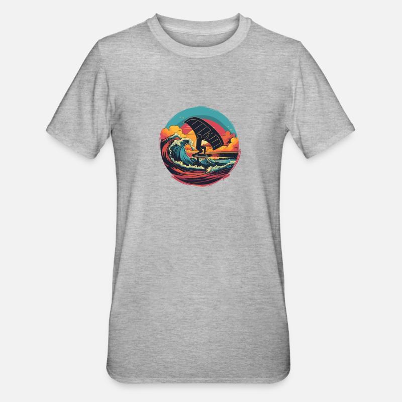 Wingfoil Surfer Wingfoiling Hydrofoil Kitefoil - T-shirt polycoton Unisexe - gris chiné