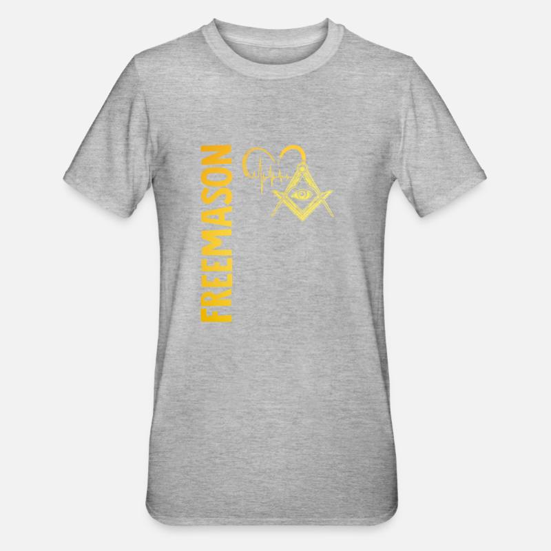 Masonic Freemasonry Fraternal - Unisex Polycotton T-Shirt - Grau meliert