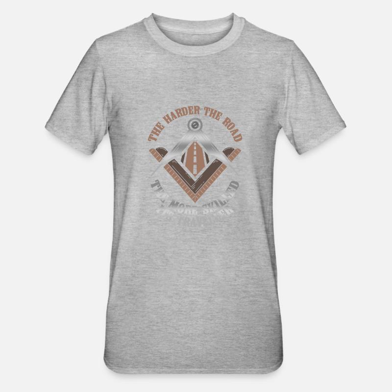 Masonic Freemasonry Fraternal - Unisex Polycotton T-Shirt - Grau meliert