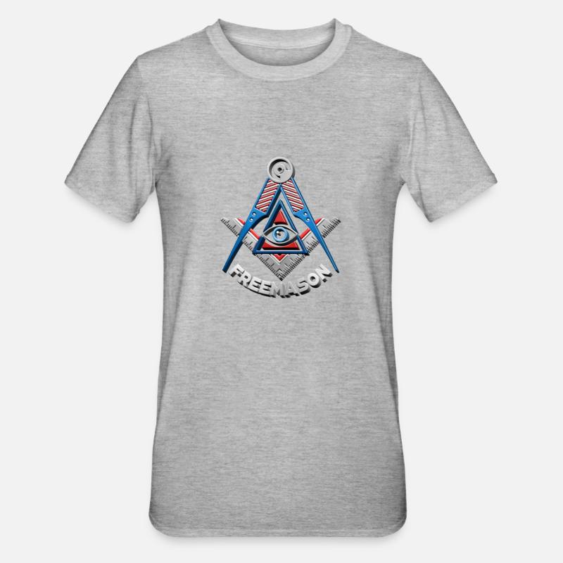 Masonic Freemasonry Fraternal - Unisex Polycotton T-Shirt - Grau meliert