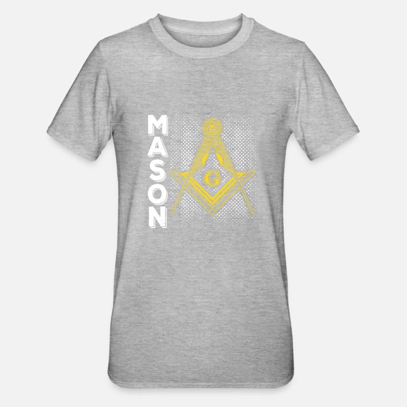 Masonic Freemasonry Fraternal - Unisex Polycotton T-Shirt - Grau meliert