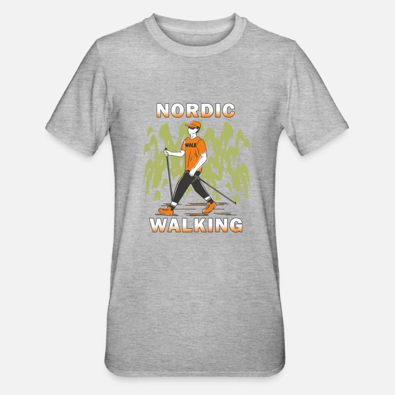 MARCHE SUR LES BÂTONS - T-shirt polycoton Unisexe - gris chiné