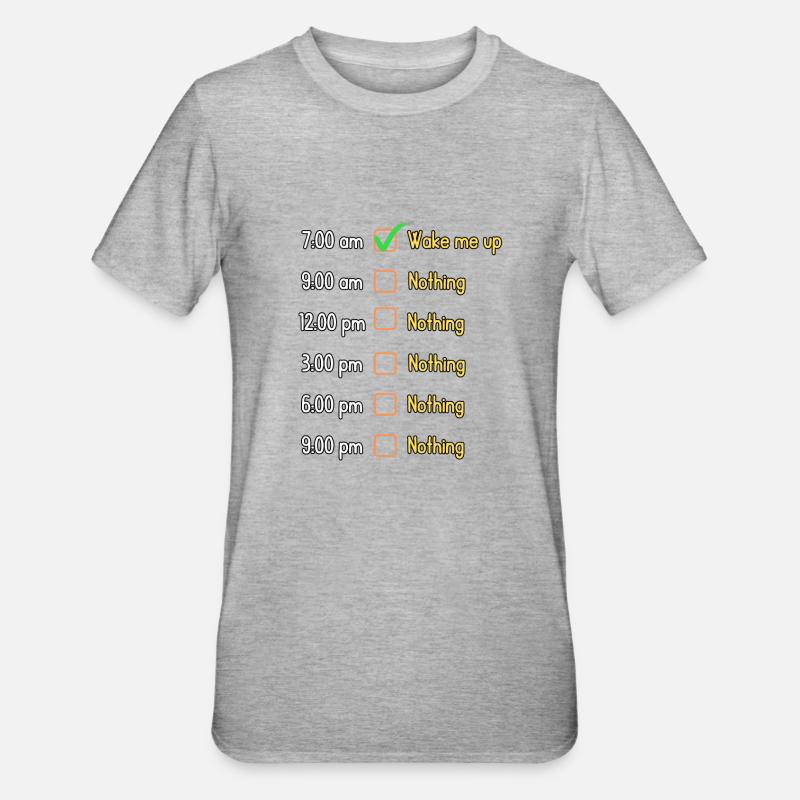 Things To Do During The Day | Funny Design - Unisex Polycotton T-Shirt - heather grey