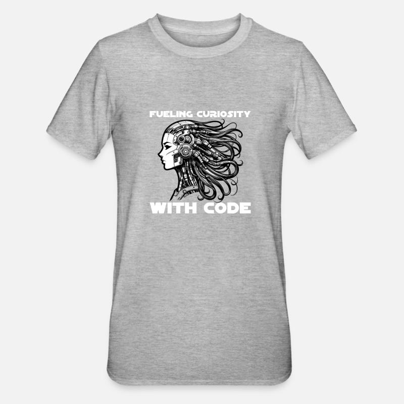 Intelligence Artificielle, Machine Learning, Données - T-shirt polycoton Unisexe - gris chiné