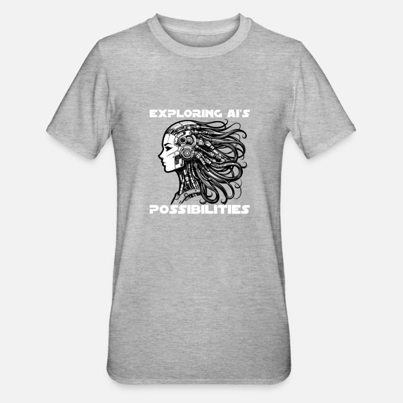 Intelligence Artificielle, Machine Learning, Données - T-shirt polycoton Unisexe - gris chiné