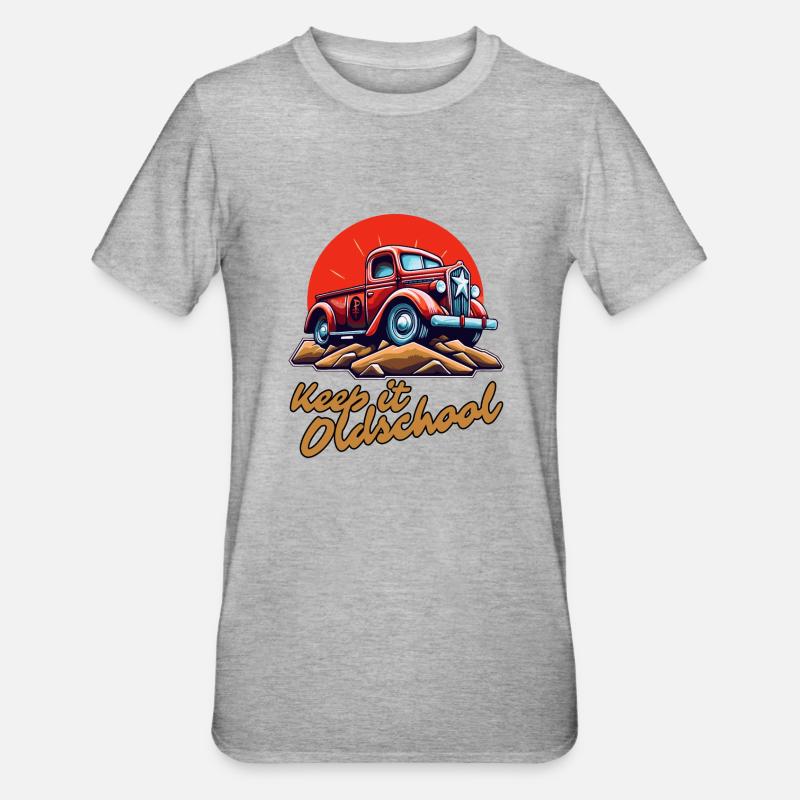 Gardez-le à l’ancienne : une camionnette - T-shirt polycoton Unisexe - gris chiné