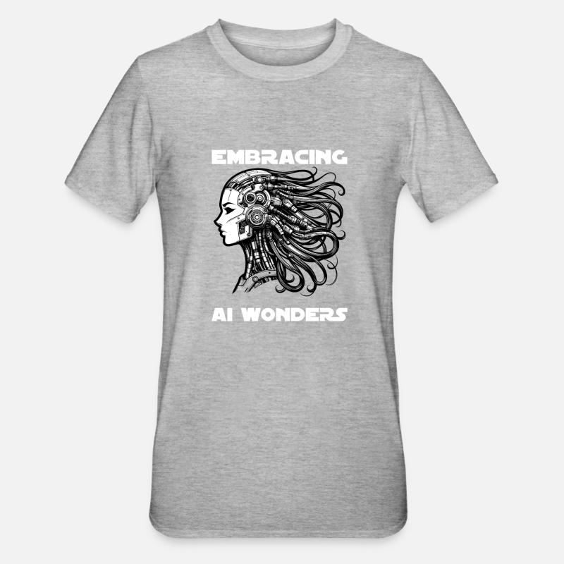 Intelligence Artificielle, Machine Learning, Données - T-shirt polycoton Unisexe - gris chiné