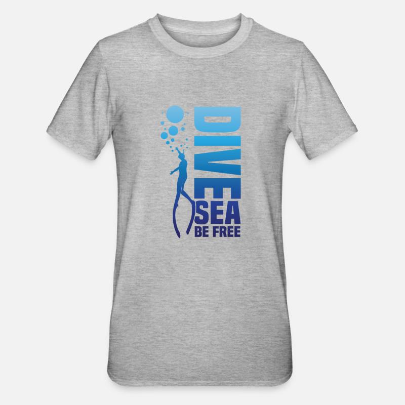 Plongée, Apnée Plongée, Apnée No Limit Apnée Apnée - T-shirt polycoton Unisexe - gris chiné