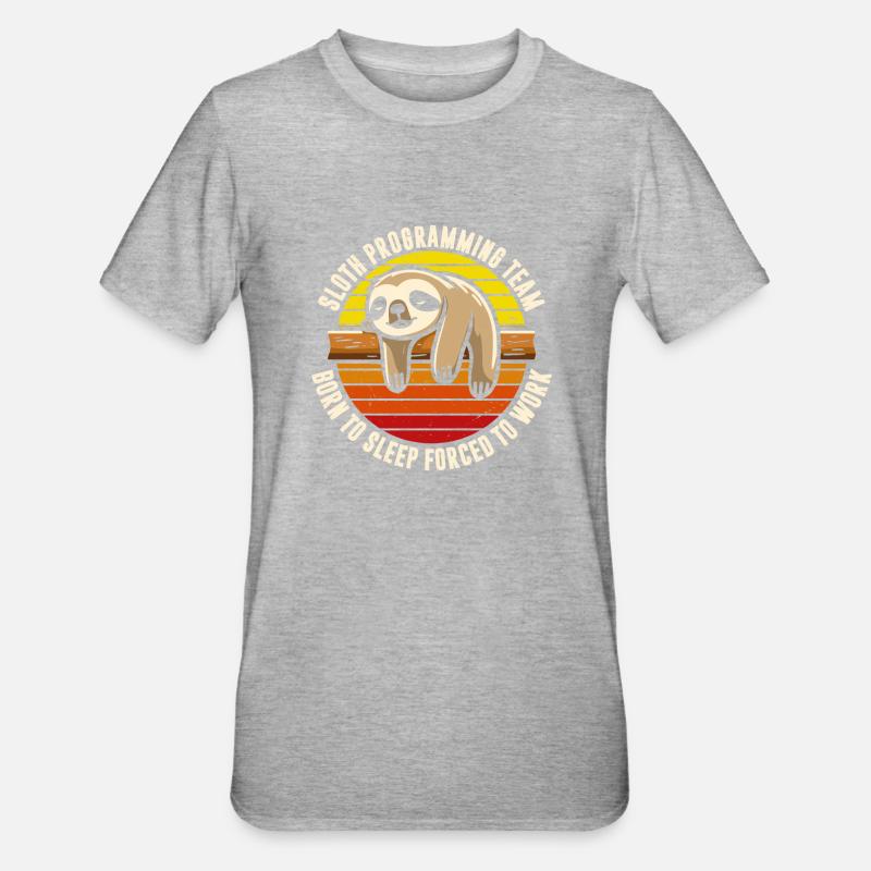 Équipe de programmation de paresseux - T-shirt polycoton Unisexe - gris chiné