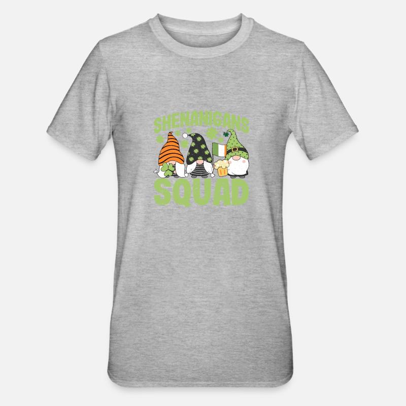 Shenanigans Squad Lucky Clover Leaf - Unisex Polycotton T-Shirt - heather grey