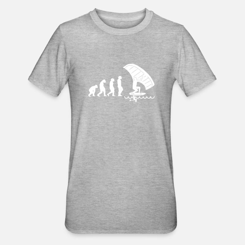 Wingfoil Surfer Wingfoiling Hydrofoil Evolution - T-shirt polycoton Unisexe - gris chiné