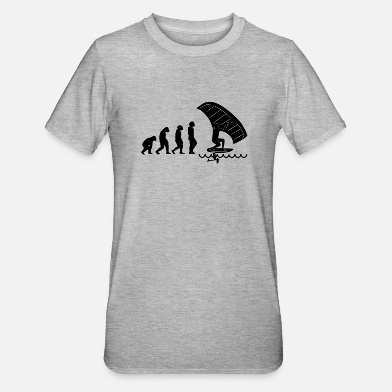 Wingfoil Surfer Wingfoiling Hydrofoil Evolution - T-shirt polycoton Unisexe - gris chiné