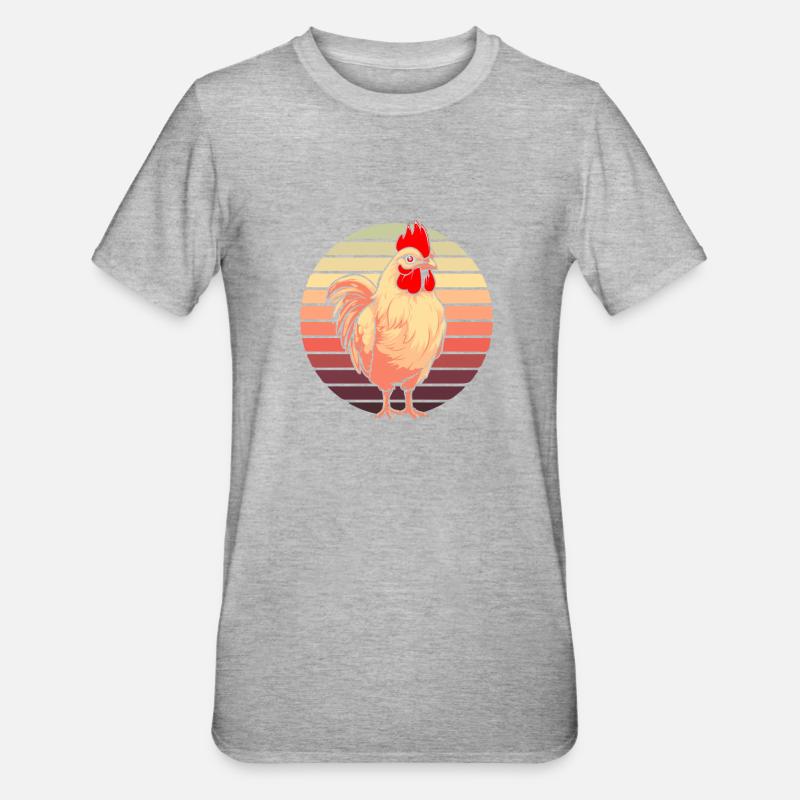 Poule de poulet - T-shirt polycoton Unisexe - gris chiné