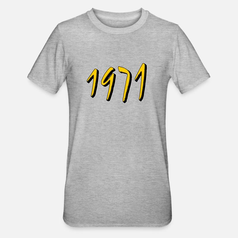 DATE DE NAISSANCE ANNÉE 1971 - T-shirt polycoton Unisexe - gris chiné