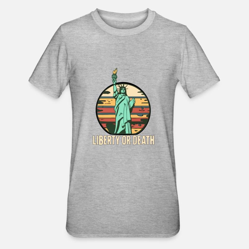 FREIHEIT ODER TOD - Unisex Polycotton T-Shirt - Grau meliert