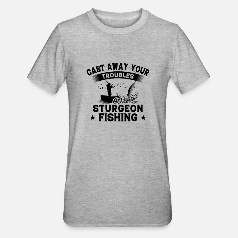 Verser - Esturgeon de poisson - T-shirt polycoton Unisexe - gris chiné