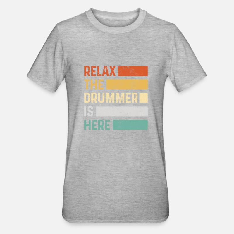 Drummer Drummer Drum Gift - Unisex Polycotton T-Shirt - heather grey