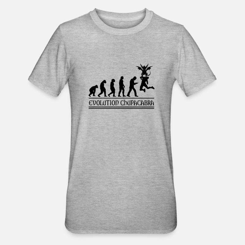 Cryptozoologists Chupacabra Creatures Evolution - Unisex Polycotton T-Shirt - heather grey