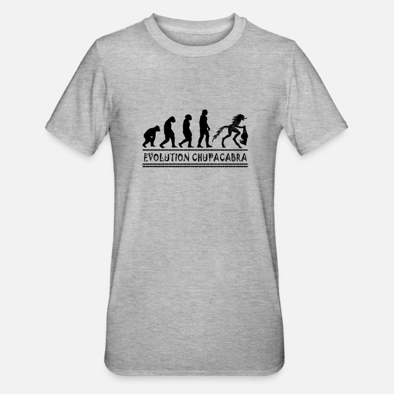 Cryptozoologists Chupacabra Creatures Evolution - Unisex Polycotton T-Shirt - heather grey