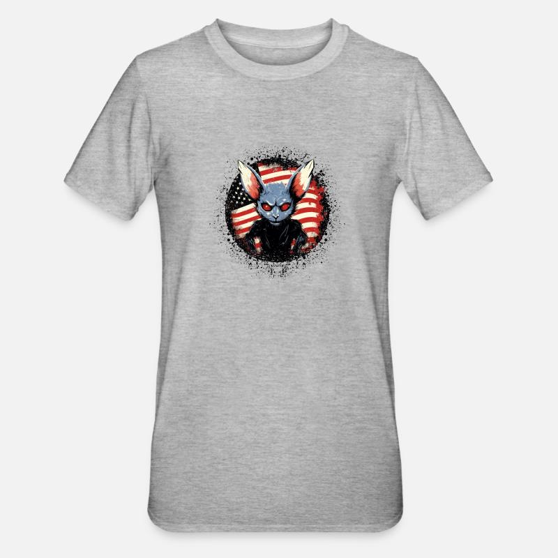 Cryptozoologistes Chupacabra Creatures États-Unis - T-shirt polycoton Unisexe - gris chiné