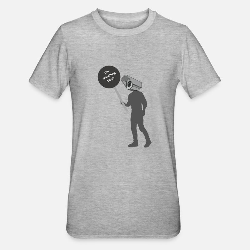 Ich beobachte dich!! - Unisex Polycotton T-Shirt - Grau meliert
