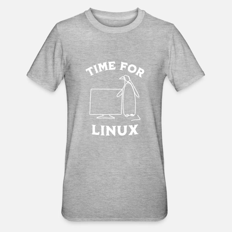 L’heure est à Linux et aux logiciels libres - T-shirt polycoton Unisexe - gris chiné