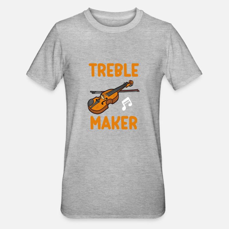 Treble Builder Violon Violon Musical - T-shirt polycoton Unisexe - gris chiné