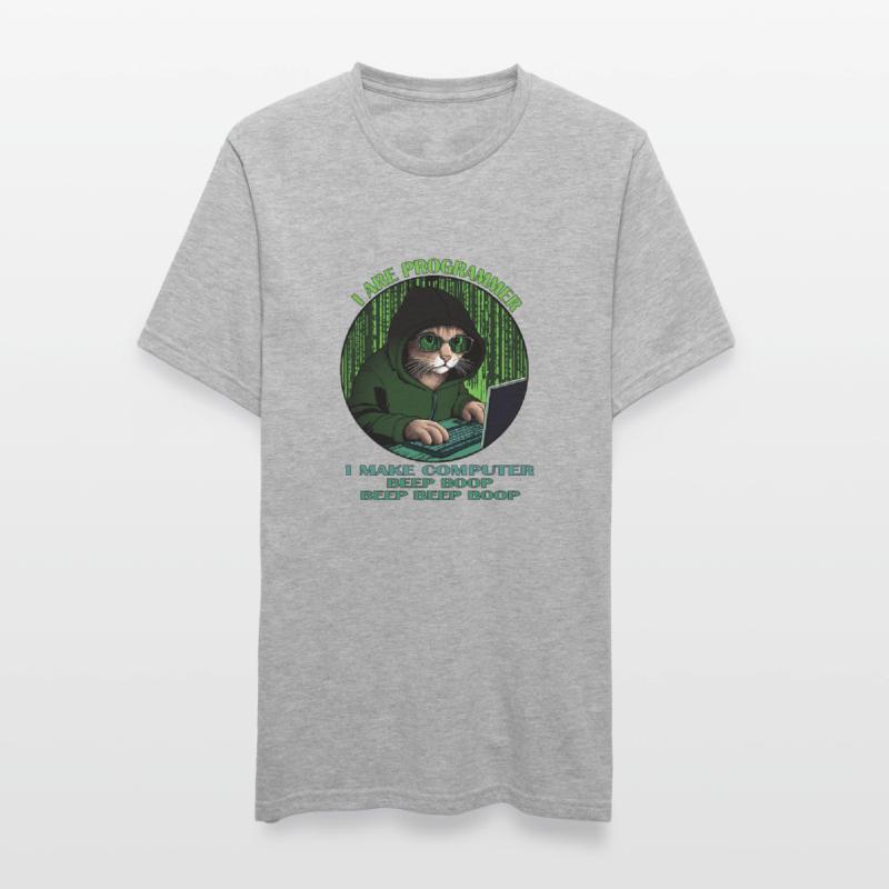 Ich bin Programmierer, grün, Programmierkatze Unisex Polycotton T-Shirt