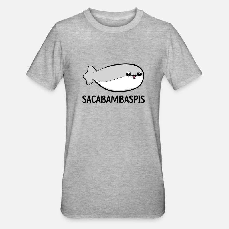 Sacabambaspis Poisson Meme - T-shirt polycoton Unisexe - gris chiné