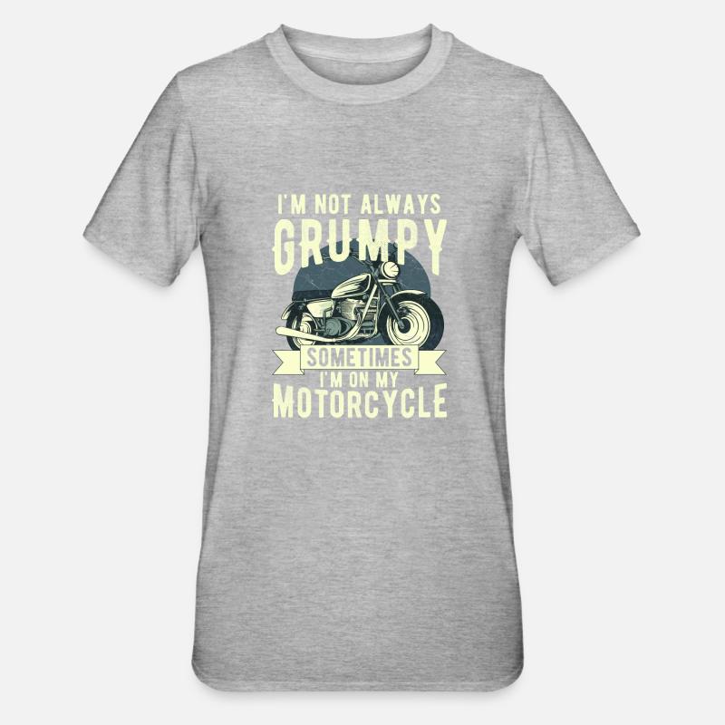 Ich bin nicht immer mürrisch, manchmal bin ich auf der Kippe - Unisex Polycotton T-Shirt - Grau meliert