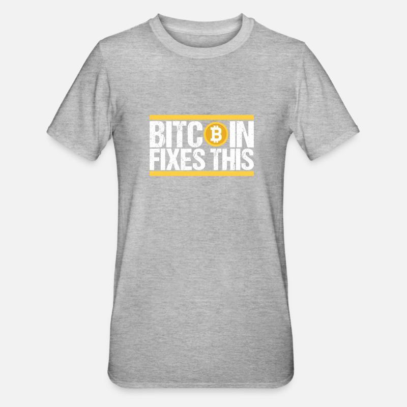 Bitcoin Fixes this - Unisex Polycotton T-Shirt - heather grey