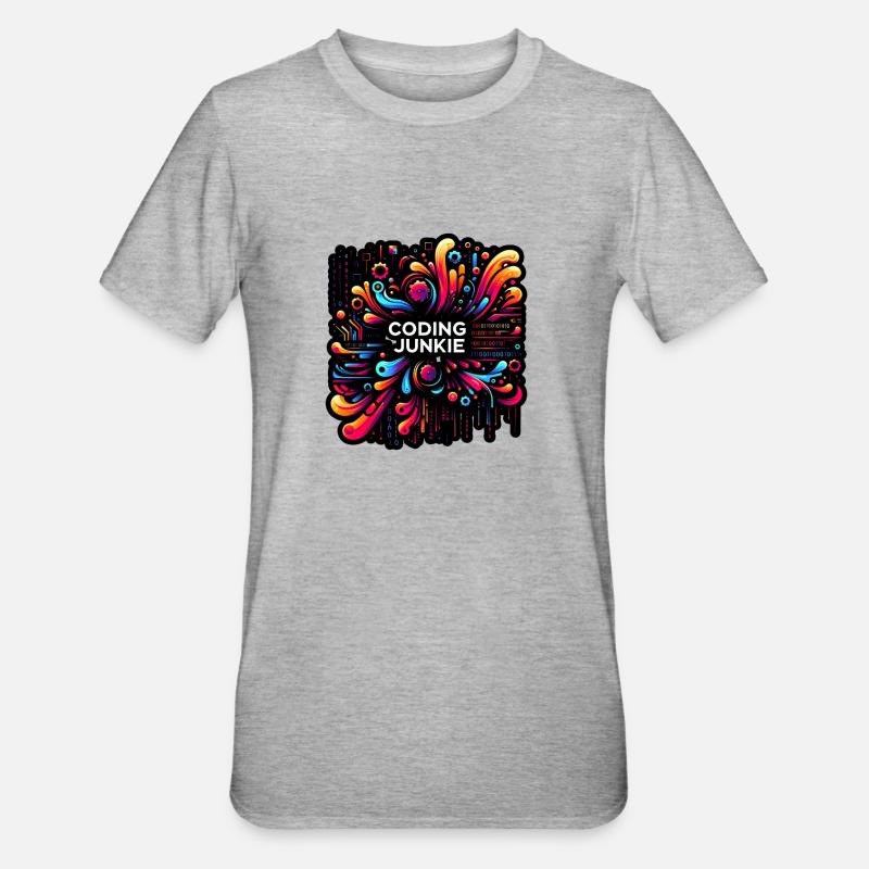 Coding Junkie 12 - Unisex Polycotton T-Shirt - Grau meliert
