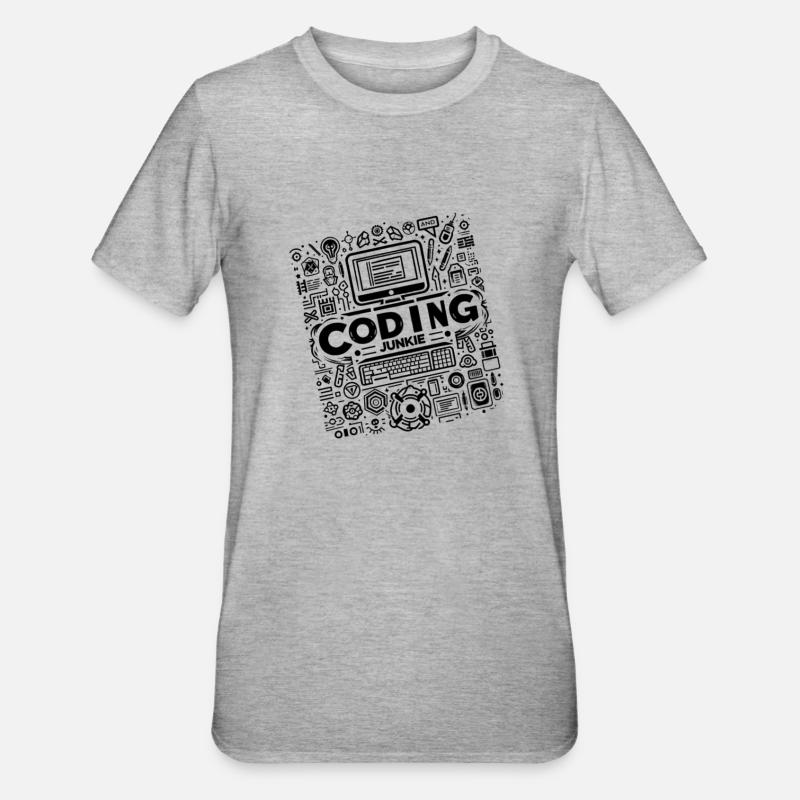 Coding Junkie 9 - Unisex Polycotton T-Shirt - heather grey