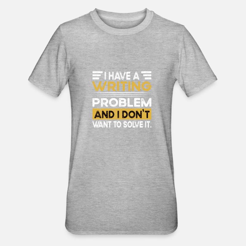 L’écriture est mon passe-temps - T-shirt polycoton Unisexe - gris chiné