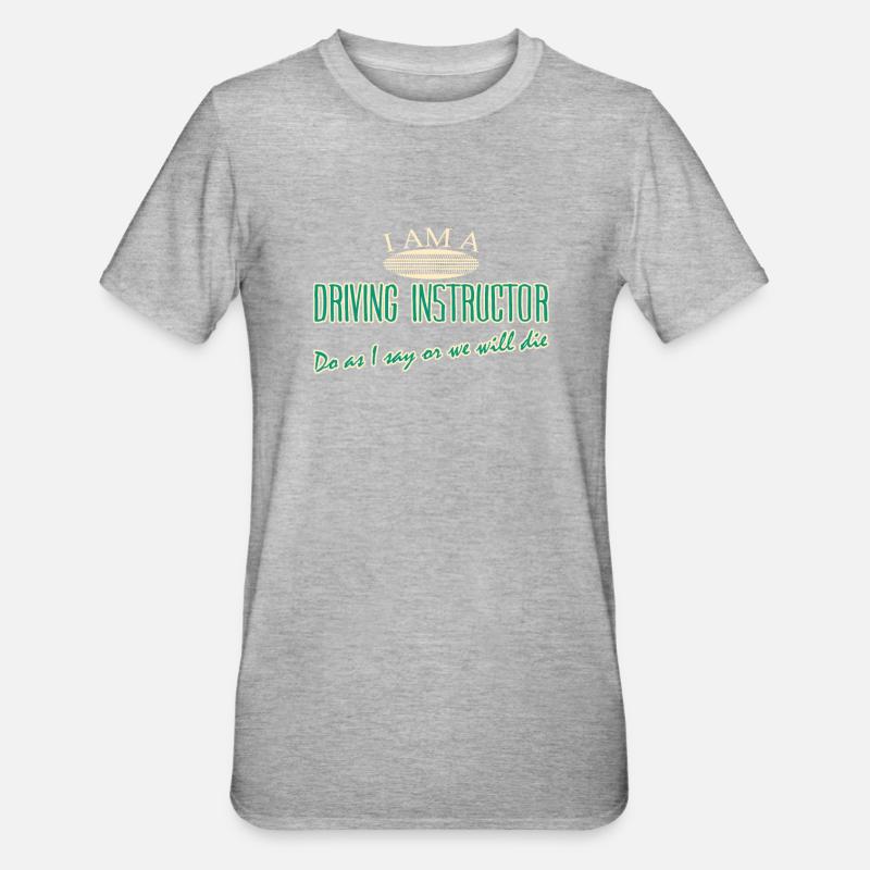 Moniteur d’auto-école Blague Professeur de conduite - T-shirt polycoton Unisexe - gris chiné
