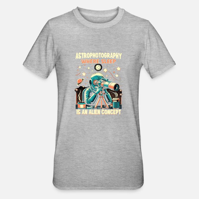 Astrophotographie Astronomie Caméra spatiale - T-shirt polycoton Unisexe - gris chiné