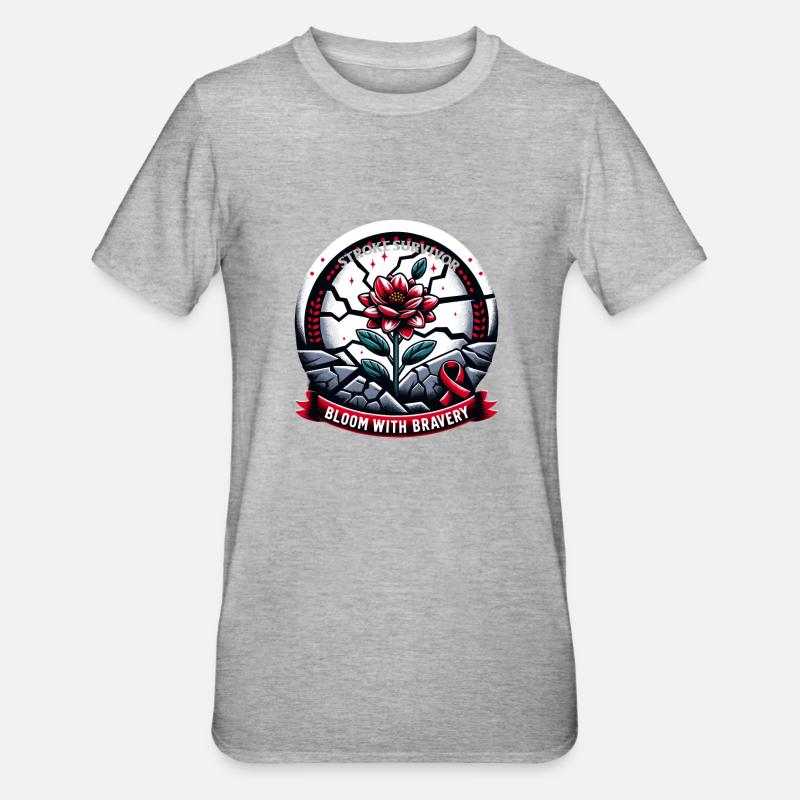 Schlaganfall-überlebende Schlaganfall-bewusstsein - Unisex Polycotton T-Shirt - Grau meliert