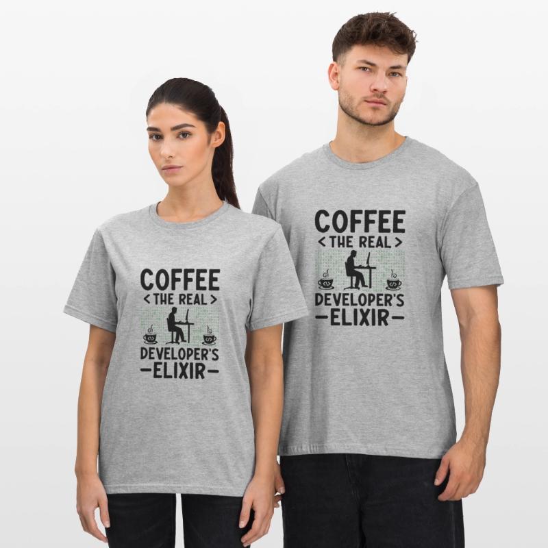 Kaffee-Codierung Programmierer Programmierer Entwickler Nerd Coff Unisex Polycotton T-Shirt