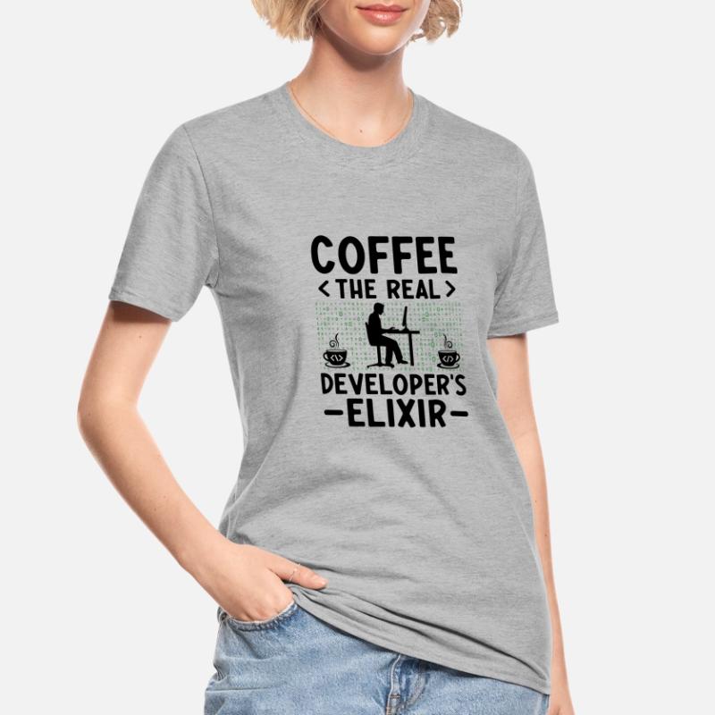 Kaffee-Codierung Programmierer Programmierer Entwickler Nerd Coff Unisex Polycotton T-Shirt