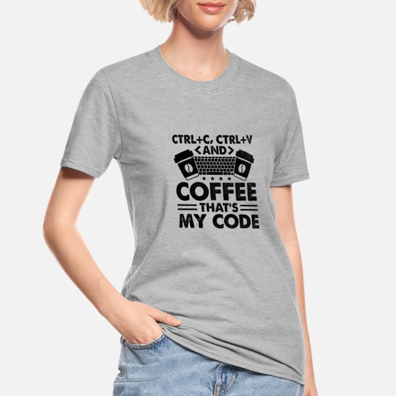 Café Codage Programmeur Codeur Développeur Nerd Coff T-shirt polycoton Unisexe