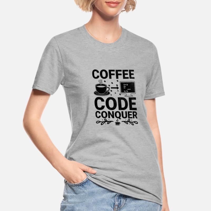 Café Codage Programmeur Codeur Développeur Nerd Coff T-shirt polycoton Unisexe