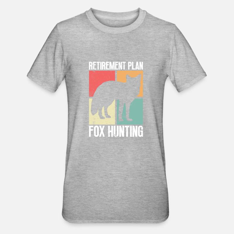 Fuchsjagd Geschenke - Unisex Polycotton T-Shirt - Grau meliert