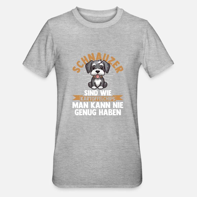 Schnauzer géant Schnauzer chien - T-shirt polycoton Unisexe - gris chiné