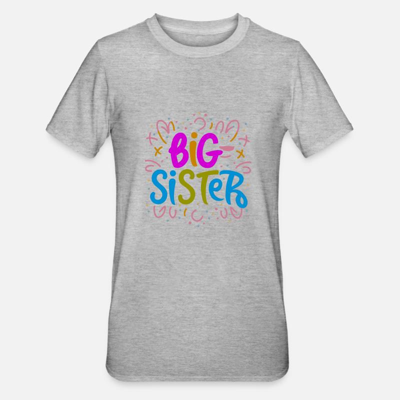 GROßE SCHWESTER - Unisex Polycotton T-Shirt - Grau meliert