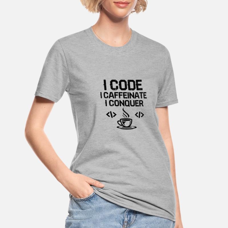 Café Codage Programmeur Codeur Développeur Nerd Coff T-shirt polycoton Unisexe