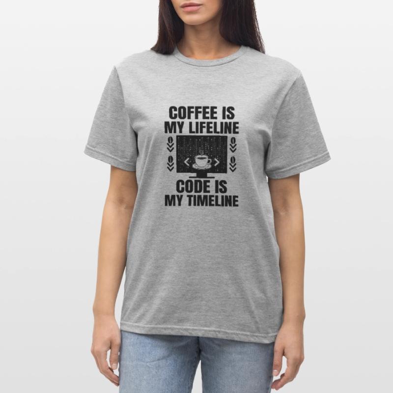 Café Codage Programmeur Codeur Développeur Nerd Coff T-shirt polycoton Unisexe